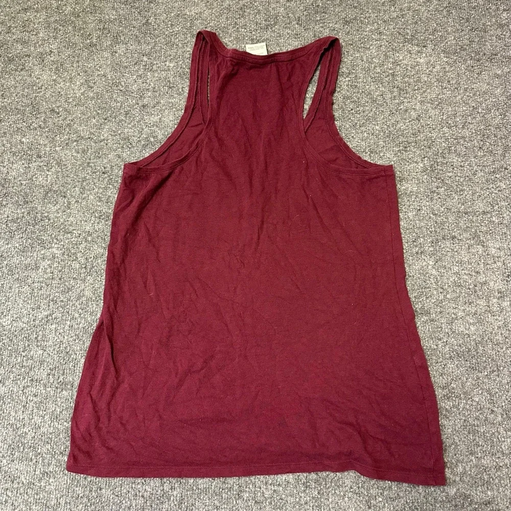 Pink Tank Top Womens Size L Burgundy Racerback Sleepwear Lounge Logo Essential